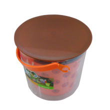 Cubo de almacenamiento de plástico creativo con mango (B05-66-15)